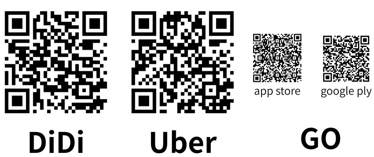 Taxi app QR codes